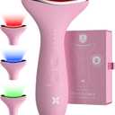 REVO Genie Facial Massager for Face and Neck, LED Beauty Device with Heat and Vibration, Depuffing Sculpting Tool with Red Blue Green Light Modes for Skincare Routine