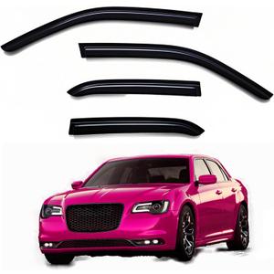 Window Visors Rain Guards fits 2011-2023 C-hrysler 300, Out-Channel Window Wind Deflectors Vent Shades Accessories, Dark Smoke 4 Pcs2012 2013 2014 2015 2016 2017 2018 2019 2020 2021 2022