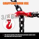 G80 Transport Binder Chain 3/8 Inch x 20 Foot | 7,100 lbs Safe Working Load | Heavy Duty Tow Chain with Clevis Grab Hooks | Ideal for Towing, Tie-Down, and Lifting Applications