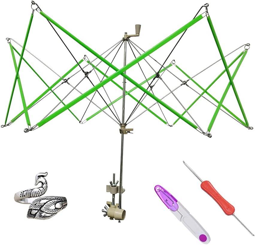 Yarn Swift Yarn Winder Yarn Ball Winder Knitting Yarn Holder for Skeins + 1 Pcs Scissors + 1PCS Adjustable Knitting Loop Crochet + 1PCS Crochet