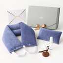 Luxury Lavender Microwavable Neck Wrap & Eye Mask Set  Moist Heat Therapy for Neck Pain & Stress Relief  Himalayan Salt & Aromatherapy Gift Box for Relaxation & Self-Care Gifts for Women (Slate Mist)