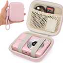 Digital Camera Case, Protective Hard EVA Shell Camera Bag for KODAK PIXPRO FZ55 FZ45, CAMKORY, Canon PowerShot ELPH 180/IXUS, Small Travel Compact Camera Accessories Holder (Pink)