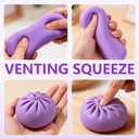 Colorful Dumpling Squishy Stress Balls Fidget Toys for Adults & Teens, Mystery Soft Dumpling Squeeze Toy Box, Sensory Stress Relief Squeeze Toys (Pink)