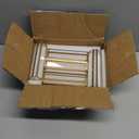 EHWINE 6 Pack Acrylic Sign Holder 5 x 7, Double Sided Gold Picture Frame Stand up Table Top Sign Holders, Clear Display Stand Menu Flyer Holder for Wedding Party