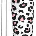 20oz Travel Tumbler Sleek Pink Panther Spots BPA-Free Cup with Leakproof Lid Car Straw Cup Double Wall Stainless Steel Cup for Home Office Camping