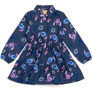 Disney Girls' Tiered Dress Toddler to Big Kid (Gray)