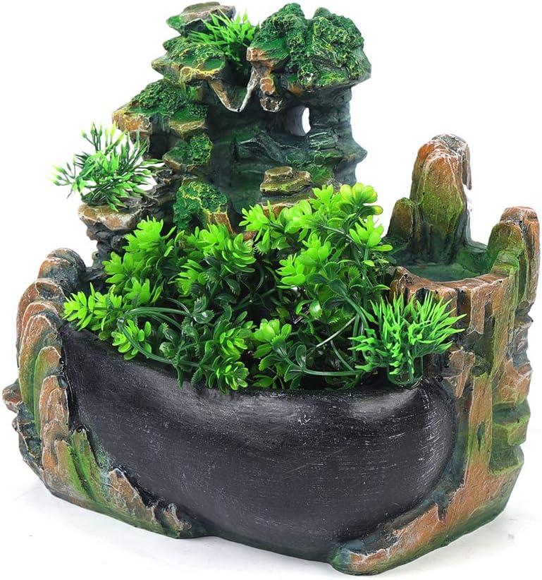 indoor stone fountain aquarium green plant indoor water fountain polyresin water fountain table decoration for home office