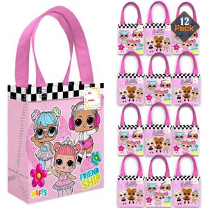 LOL Surprise Party Favor Bag Set 12 Pack of 8" Goodie Bags for Kids Bulk Reusable Mini Totes | LOL Surprise Birthday Supplies for Girls, Kids