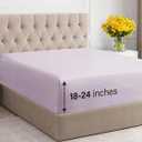 Extra Deep Cal King Fitted Sheet - Hotel Luxury Single Fitted Sheet Only - Easily Fits 18 to 24 inch Mattress - Soft, Wrinkle & Fade Free with Extra Deep Pockets - Breathable & Comfy - Light Lavender
