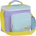 Igloo Retro 90s Lunch Coolers, Insulated Lunch Bag, Square Lunch Box Cooler with Front Pocket & Adjustable Strap (Lilac)