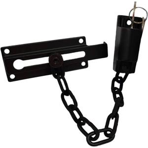 QCAA Keyed Chain Door Lock, Die Cast Construction, Matte Black, 1 Pack, Made in Taiwan