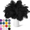 NEWONG 30pcs Black Ostrich Feathers Natural Bulk 9-12inch(23-30cm) Vase Craft Wedding Home Party Centerpieces Christmas Day Decoration