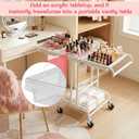 Werhoo 90 to 180 Adjustable Makeup Organizer Cart (Detachable Tabletop) with Drawers-4 Tier, Metal Beauty Cart with Enlarged Wheel Move to Bedroom, Bathroom and Living Room for Flexible Makeup