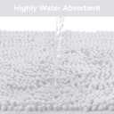 LuxUrux White Bath Mat-Extra-Soft Bath Shower Bathroom Rug,1'' Chenille Microfiber Material, Super Absorbent Shaggy Bath Rug. Machine Wash & Dry (20 x 20 inch, White)