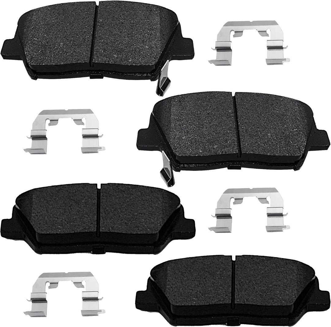 Front Brake Pads Set Compatible with Hyundai Azera, Hyundai Santa Fe XL Sport, Kia Sorento Ronto Automotive Replacement Brake Pads Semi-Metallic D1687