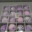 16PCS Shatterproof Christmas Ball Ornaments Set, Hand-Painted Holiday Decor with Assorted Sizes & Designs for Christmas Tree Thanksgiving Party Decoration, Purple-White