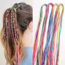 120Pcs Hair Wrap Strings for Braids, Assorted Rainbow Gradient DIY Ponytail Accessories for Girls Women