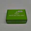 Japanese Tea Set (7pcs) Matcha Whisk Set Matcha Bowl with Pouring Spout Bamboo Matcha Whisk (chasen) Scoop (chashaku) Matcha Whisk Holder Tea Making Kit. White Glass