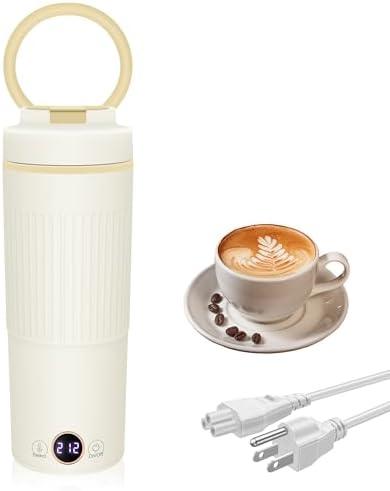 Portable Electric Kettle, 600ML Mini Hot Water Boiler Heater, Travel Kettle with 6 Temperature Settings, 304 Stainless Steel Portable Bottle Warmer with Auto Shut-Off & Boil-Dry Protection