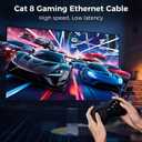 Cat 8 Ethernet Cable 50FT, High-Speed Braided Internet Cable Network Cord with Gold Plated RJ45 Connector 40Gbps 2000Mhz Heavy Duty LAN Cable Shielded Indoor