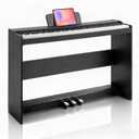 AiJoy 88 Key Digital Piano with Semi-Weighted Keys, Electric Piano Keyboard for Beginners, Dual Speakers & Triple Pedal, Support MIDI USB, Compact & Elegant Design, Birthday Gift ADP10