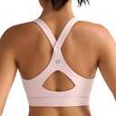 RUNNING GIRL Sports Bra for Women, Strappy Running Padded Sports Bras High Impact Yoga Bra with Sewn in Pads(3138_Pink_XXL)