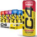 C4 Energy Drinks Variety Pack, Sugar Free Pre Workout Performance Drink With No Artificial Colors or Dyes, Zero Calorie, Coffee Substitute or Alternative, 4 Flavor Variety 12 Pack (EXP 09/30/26)