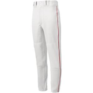 Mizuno Youth Premier Piped Baseball Pants (Large, White-navy)