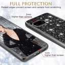 Silicone Case for Google Pixel 9A 5G Phone Case Glitter Sparkle Bling, Hybrid Matte Back Case High Impact Heavy Duty Shockproof Protective Cover for Google 9A Cute Case for Women 6.3-inch (Black)