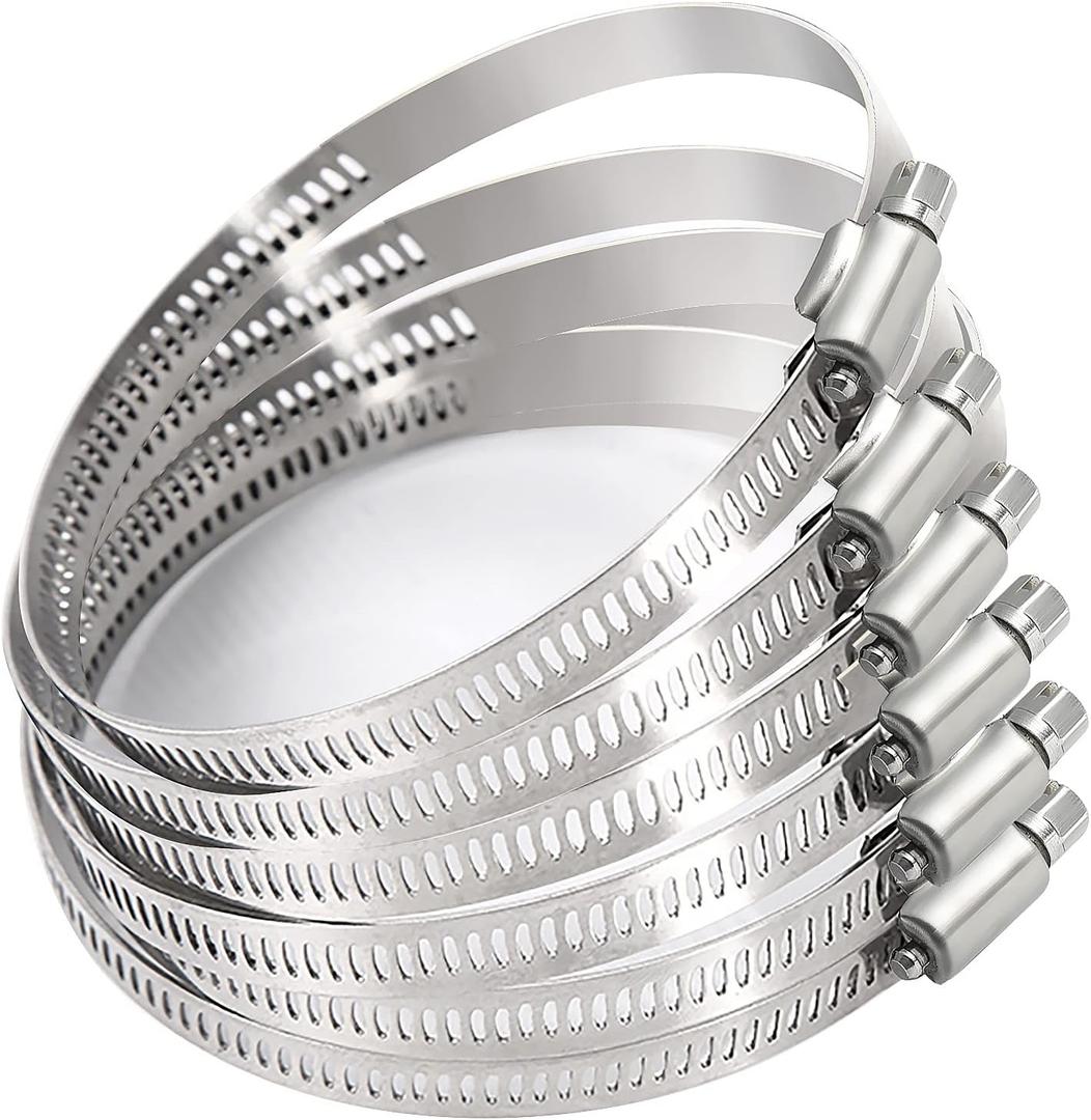 MIAHART 3 inch Hose Clamp Adjustable 304 Stainless Steel Duct Clamps 6 Pack Worm Gear Adjustable 59mm-82mm Pipe Clamp Worm Drive Clamp for Automotive Mechanical Agriculture