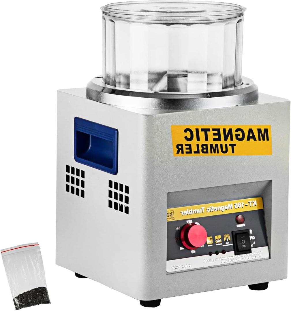 VEVOR Magnetic Tumbler, 180mm Jewelry Polisher Tumbler,2000 RPM KT-185 Jewelry Polisher Finisher with Adjustable Direction and Time for Jewelry (185mm)