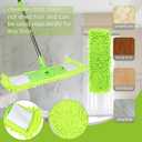 4Pcs Soft Flat Mop Refill Pads, High Absorption Cloth for Multi-Surface Floor Cleaning, 15.35-inch Board Compatible, Green