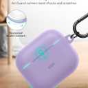 ESR for AirPods 4 Case, Compatible with Apple AirPods 4 Case (2024) (USB-C), Magnetic Lid, Full Drop Protection Cover with Carabiner, Cloud Series, Purple