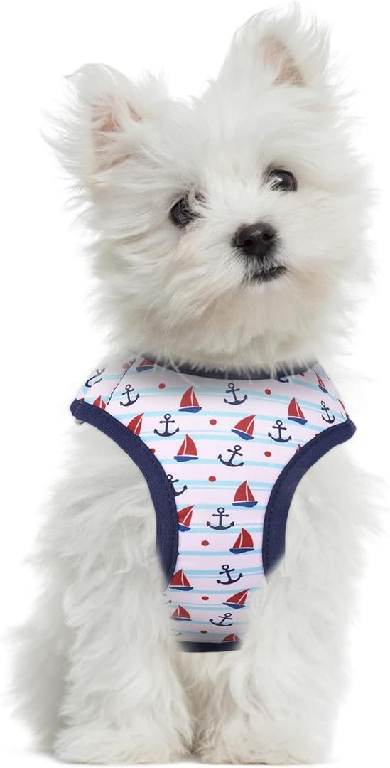 Mile High Life Step in Dog Harness for Small Dogs No Pull, Easy Get on Air Mesh Vest Harness, Adjustable Easy Closures Both Neck and Chest (White, S Chest 13.1"-19.6")