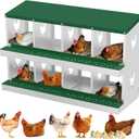 Nesting Boxes for Chickens, 8 Compartment Chicken Nesting Box, Metal Chicken Laying Boxes with Perch, Secure Lid, Versatile Wall Mount or Free Standing for Hens, Green
