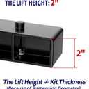 FLYCLE 2 inch Rear Lift Blocks for Chevy Silverado 1500 Sierra 1500, 2" Rear Leveling Kit Extended Square U-Bolts Compatible with 1999-2024 Silverado 1500 Sierra 1500