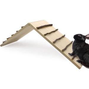 Hamiledyi Rabbit Ramp Wooden Cage Bridge Guinea Pig Ramp Rodents Climbing Ladder for Bunny Chinchilla Ferret Squirrel Hedgehog Rat