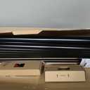 KAMANINA Double Curtain Rod for Windows 140 to 195 Inches (12-16 Feet), 1 Inch Heavy Duty Black Curtain Pole, Adjustable Double Rods with End Caps