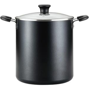 T-fal Specialty Nonstick Stockpot With Lid 12 Quart, Oven Broiler Safe 350F, Stay-Cool Handles, Kitchen, Cookware, Pots and Pans, Stock Pot, Soup Pot, Cooking Pot, Dishwasher Safe, Black