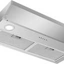 Range Hood Insert 30 Inch Stainless Steel Built-in Kitchen Hood with 600CFM, Ductless/Ducted Range Hood, Push Button Control, 3-Speed Fan, 2 Pcs Aluminum Filters