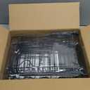 2 Tier Dish Drainers Drying Rack for Kitchen Counter Large Stainless Steel Dishes Drain with Drainboard, Space Saving, Big Modern Black Countertop Metal Plates Dryer Strainer Holder and Extra Tray