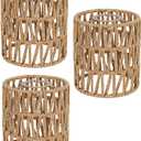 3 Pack Rattan Lamp Shade Small Boho Shades Replacement - Pendant Sconce Shade Ceiling Fan Light Covers Cylinder Woven Lampshade for Floor Lamps Pendant Light Chandelier Wall Sconces