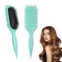 Curl Defining Hair Brush, 2025 Flash Hair Styling Brush for Curly Hair, Shaping & Defining Curls for WomenGreen)