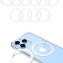 for Magsafe Ring 10PCS-Ultra Thin(0.4mm)-Universal Metal Rings Sticker Compatible with iPhone 15 Pro Max,15 Pro,15/14/13/12 Series,Samsung Galaxy,Google Pixel Series - White