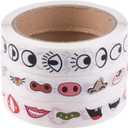 3 Rolls 3000pcs Colorful Eye Nose Mouth Cute Self Adhesive Stickers Cartoon DIY Sticker Decal for Handmade Crafts Toys and Home Decoration