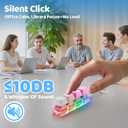 2 Pack Keyboard Fidget Toy Light Up Clicky & Silent Keyboard Clicker Fidget Keychain Quiet Fidget Toys for Adults, Sensory Toy for Boost Focus & Calm Anxiety at Work, Travel Stress Relief Gifts