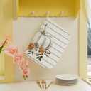 Fall Decor Dish Drying Mat for Kitchen Counter 18"x24", Stripes White Pumpkin Decorative Coffee Mat Dishes Drying Pad Absorbent Drainer Mat Kitchen Countertop Protector Easy Clean