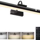 15.7'' Picture Lights for Wall with Motion Sensor, 9000mAh Rechargeable Battery Operated Poster Lights for Paintings, Portraits, Wall Decor, Black