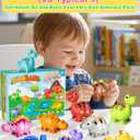 52 PCS Dinosaur Alphabet Learning Toys for Toddlers Kids 3-5, 10 Different Dinosaur Figures, Double Sided ABC Matching Game, Preschool Activities Montessori Fine Motor Toys for Toddlers Kids