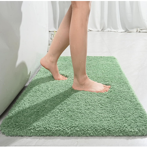Bathroom Rug 36x24 Inch, Soft Thick Absorbent Microfiber Bath Rugs for Bathroom, Machine Washable, Shaggy Plush Non Slip Bath Mat for Tub, Shower Floor, Quick Dry Mats, Sage Green